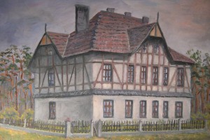 Dom w którym mieszkał Bruno Pfutse, znajduje się naprzeciw bramy kopalni Dachs